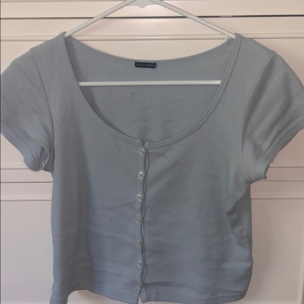 BABY BLUE BRANDY MELVILLE ZELLY TOP